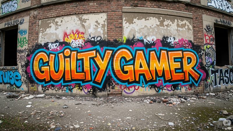 Guilty Gamer in the style of graffiti made with Gemini AI