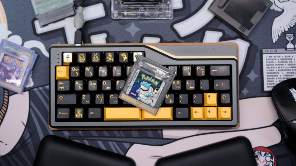 Custom Poekemon cart on top of keyboard