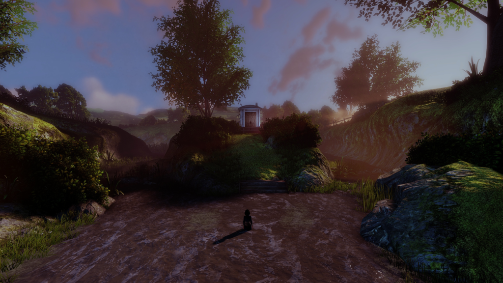 A BioShock: Infinite screenshot of the last Elizabeth standing alone in the river.