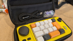 K811 macropad in hard case with accessories