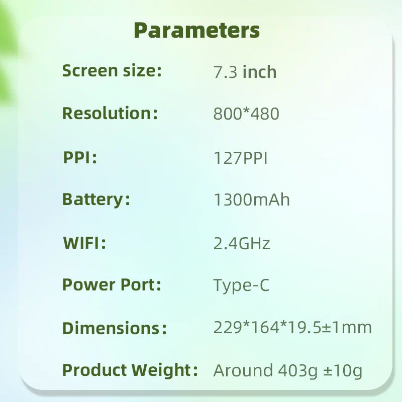 Bigme F7 specifications