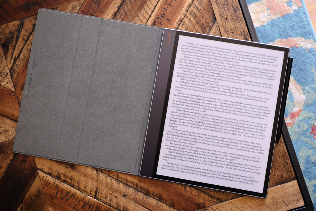 Boox Tab X C case open while laying on table