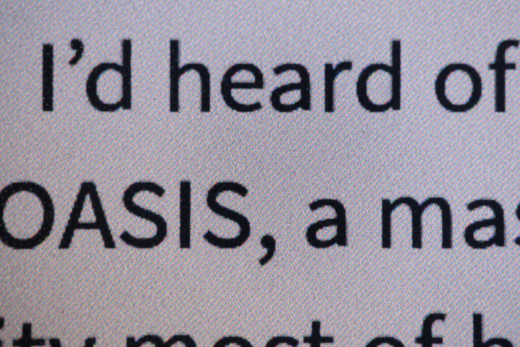 Boox Tab X C showing macro of text on screen