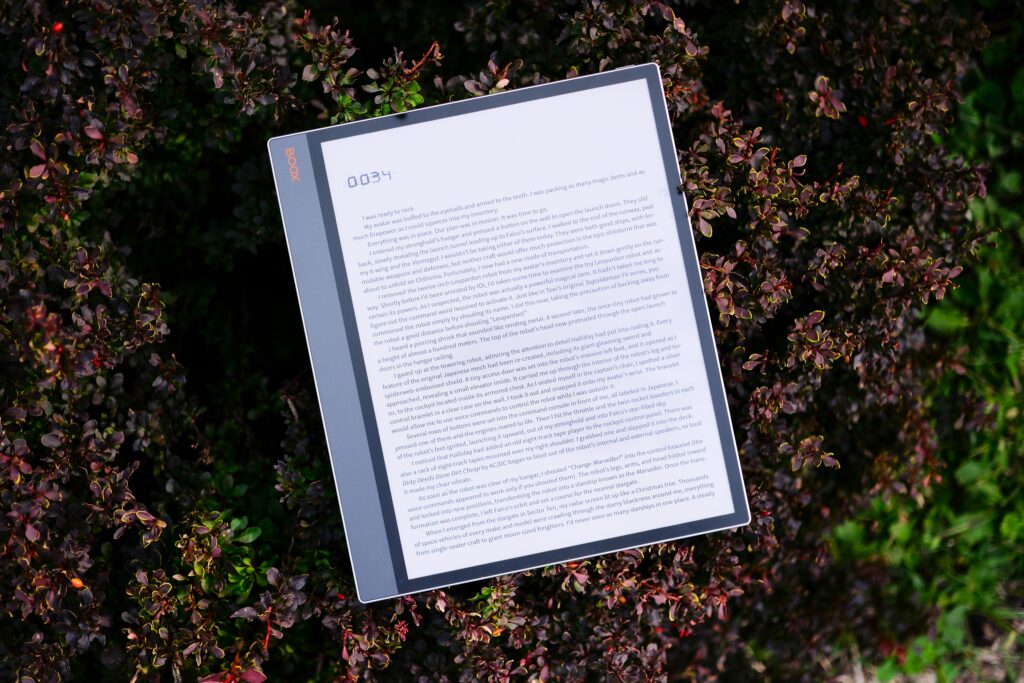 Boox Tab X C showing epub text on screen