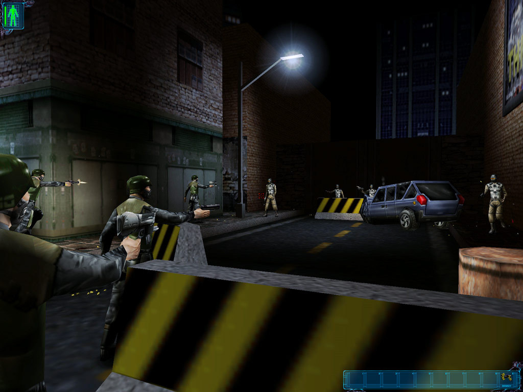 Deus Ex: Game of the Year Edition screenshot showing characters with guns
