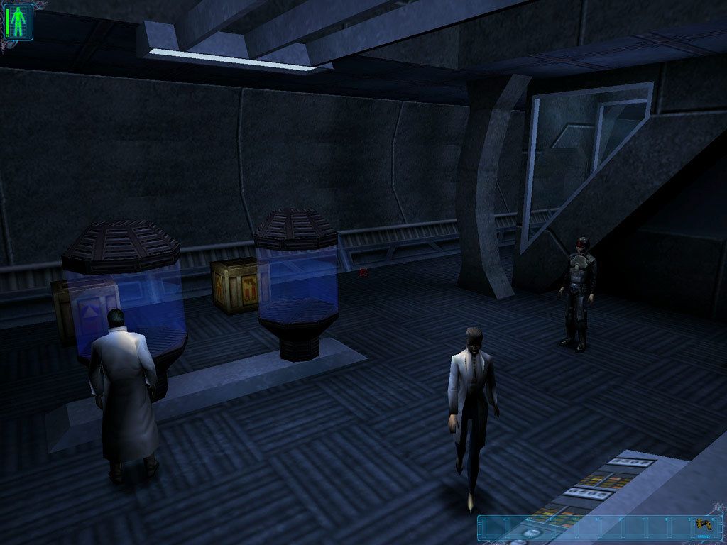 Deus Ex: Game of the Year Edition screenshot showing a lab with people in it