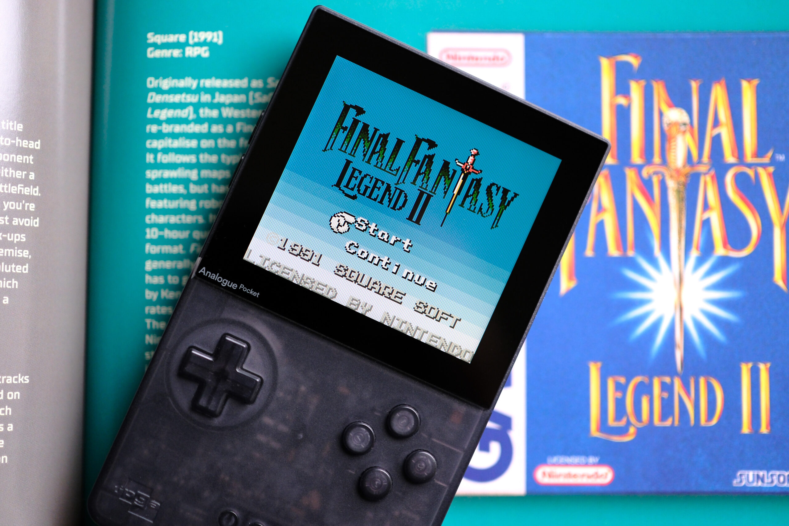 Final Fantasy Legends II in color on Analogue Pocket screen