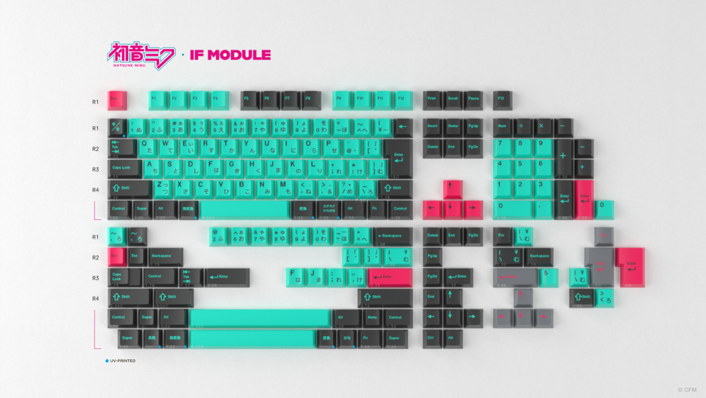 GMK Hatsune Miku keycaps IF Module Base