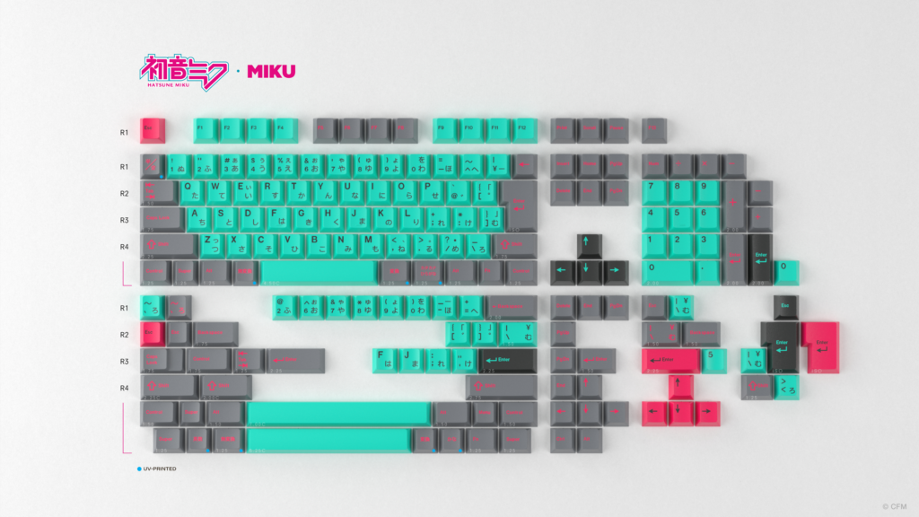 GMK Hatsune Miku keycaps Miku Base
