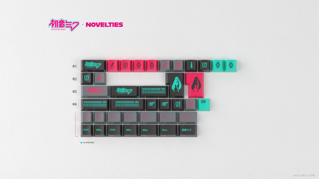 GMK Hatsune Miku keycaps Novelties