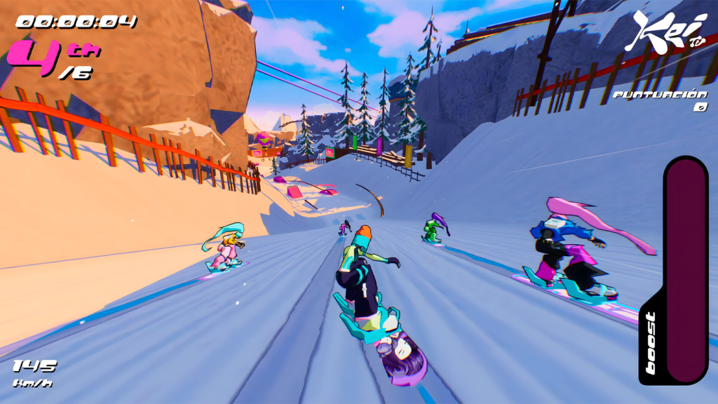HYPERYuki: Snowboard Syndicate screenshot showing characters snowboarding