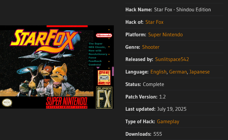Star Fox - Shindou Edition screenshot from ROMHackPlaza