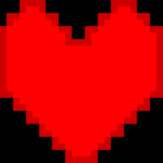 Undertale icon showing heart on black background