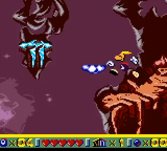 Rayman GIF of GBC gameplay from Modretro converted from video, showing gameplay