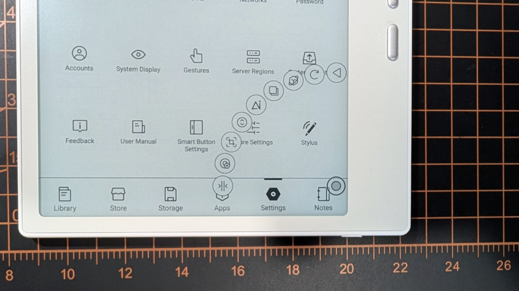 Boox Go 7 Navigation Ball menu