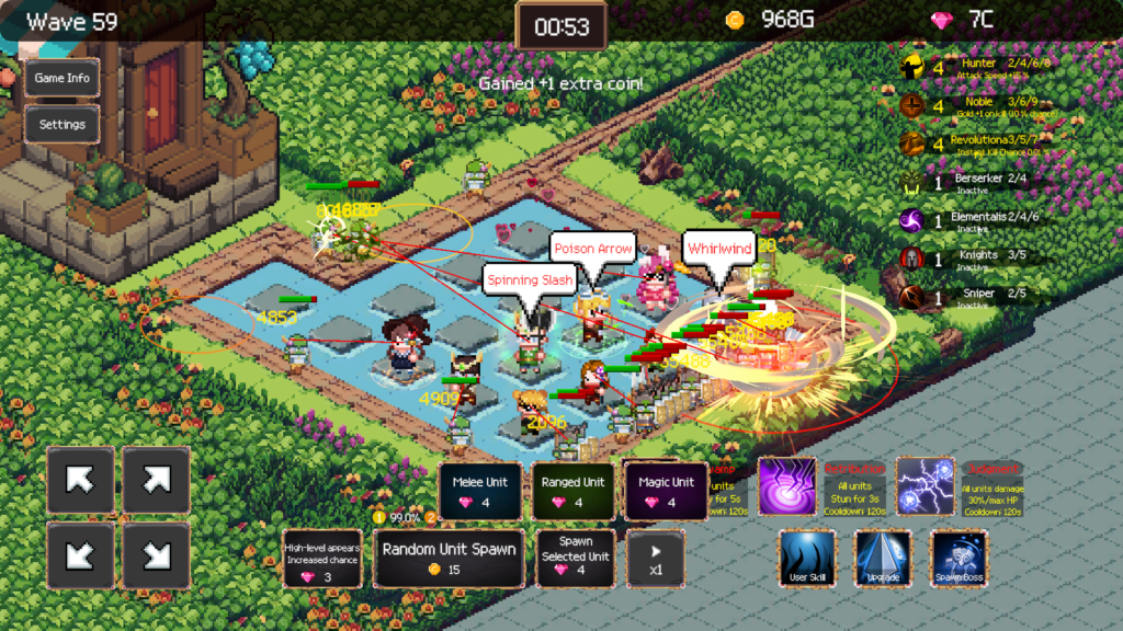 Hero 2048 with three speech bubbles