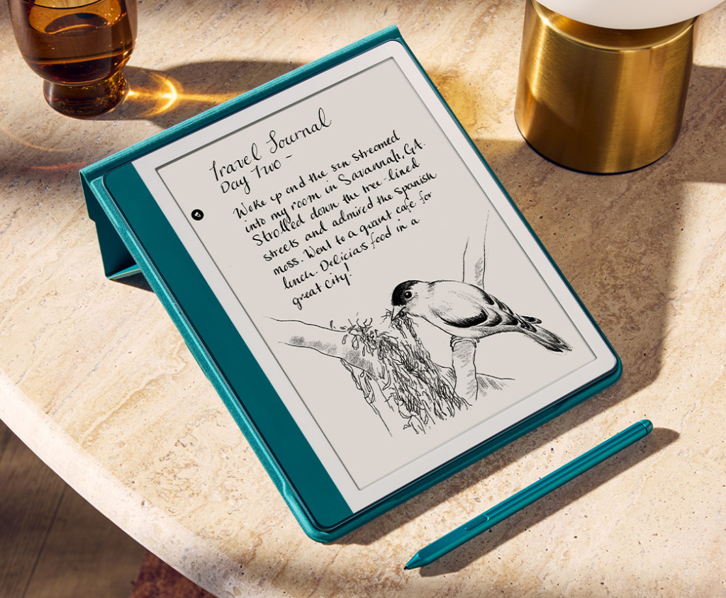 Jade Kindle Scribe on a marble table