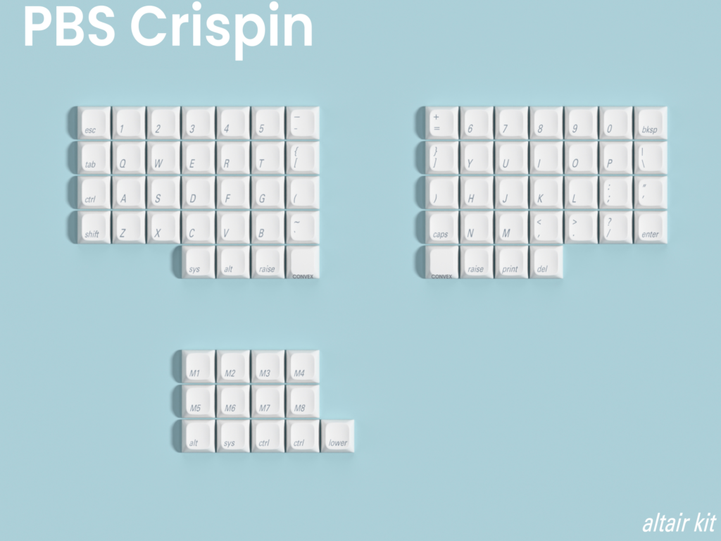 PBS Crispin keycap image showing set of caps