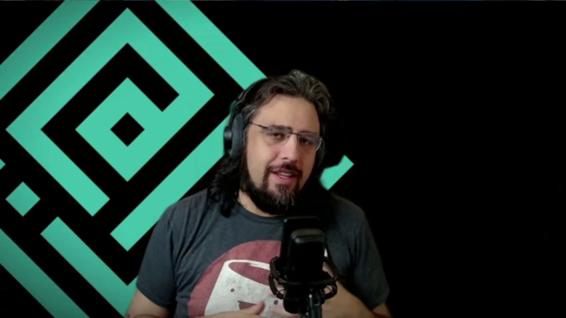 Rami Ismail speaking on microphone over virtual background