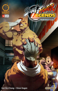 Street Fighter Legends Udon comic cover featuring Sagat and Go and Dan Hibiki
