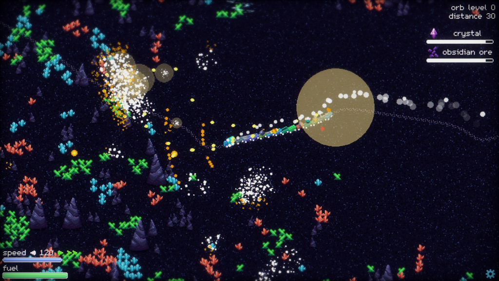 Trainatic cave map with dark rocks and glowing crystals