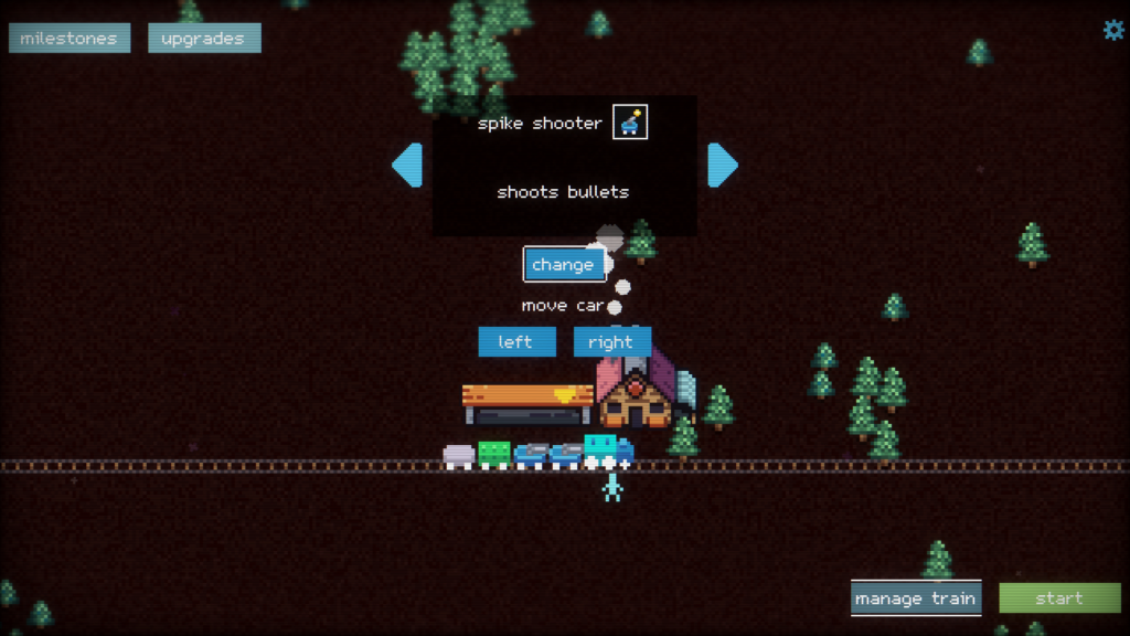Trainatic car select interface showing spike shooter car