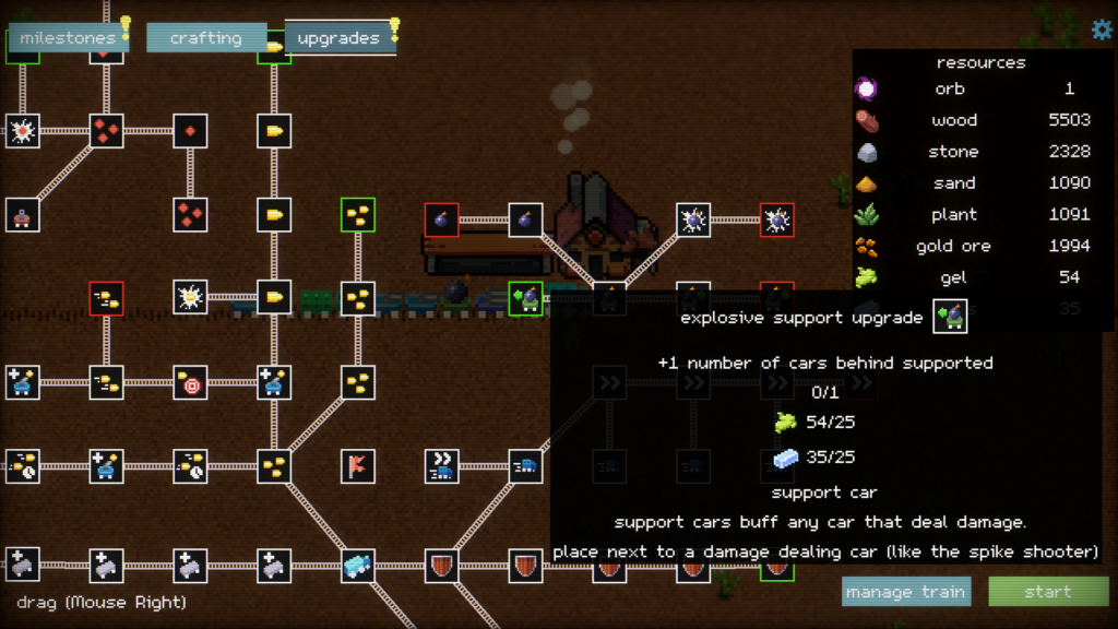 Trainatic upgrades screen showing cost of skill upgrade