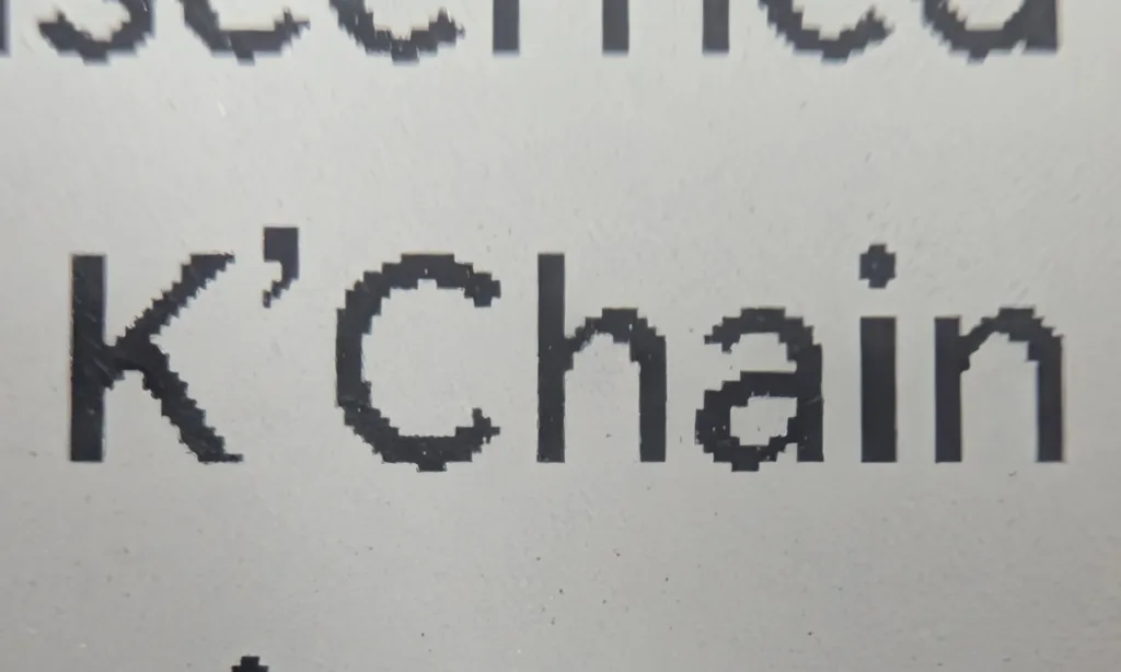 closeup of text on Xteink X4