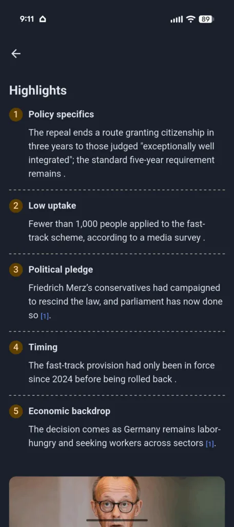 Kagi News app screenshot showing highlights