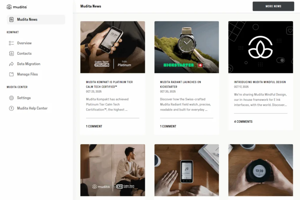 Mudita Center showing news