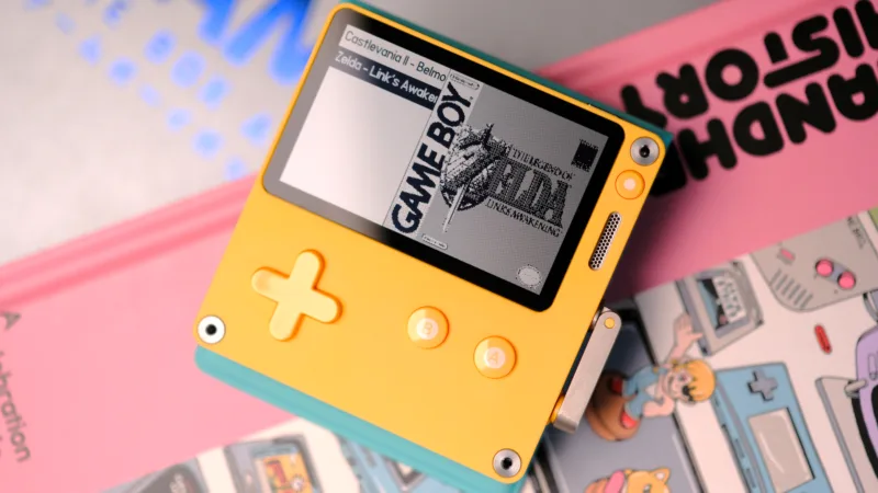Playdate playing CrankBoy Game Boy emulator