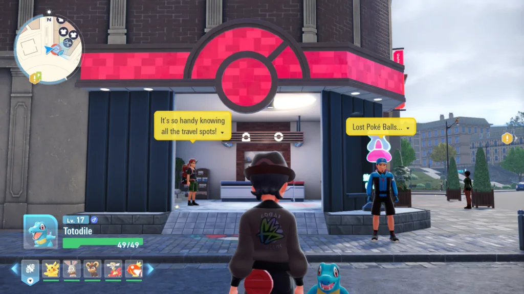Pokémon Legends: Z-A screenshot showing pokemon center