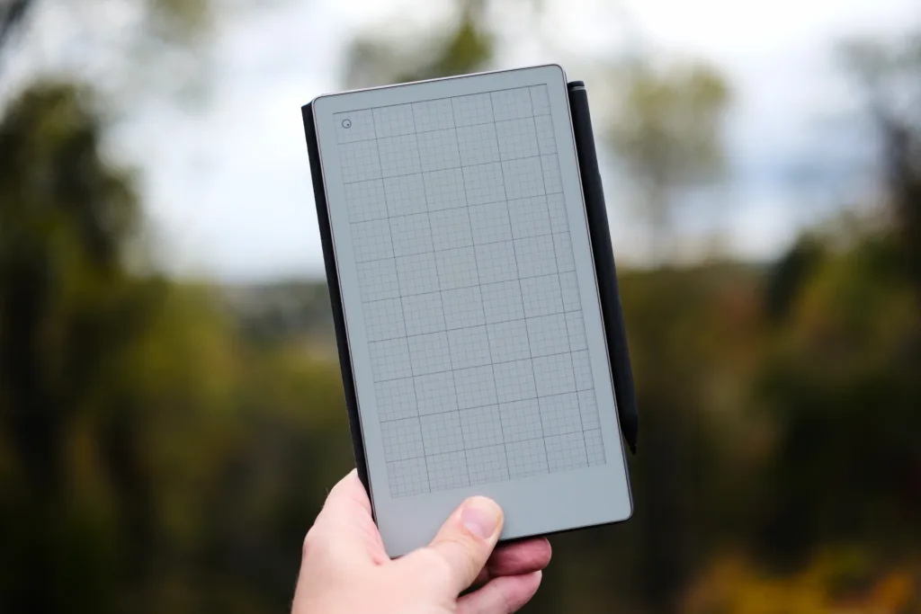 reMarkable Paper Pro grid in hand