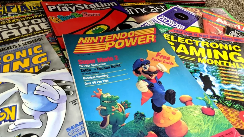 Image from Video Game History Foundation showing magazines grouped
