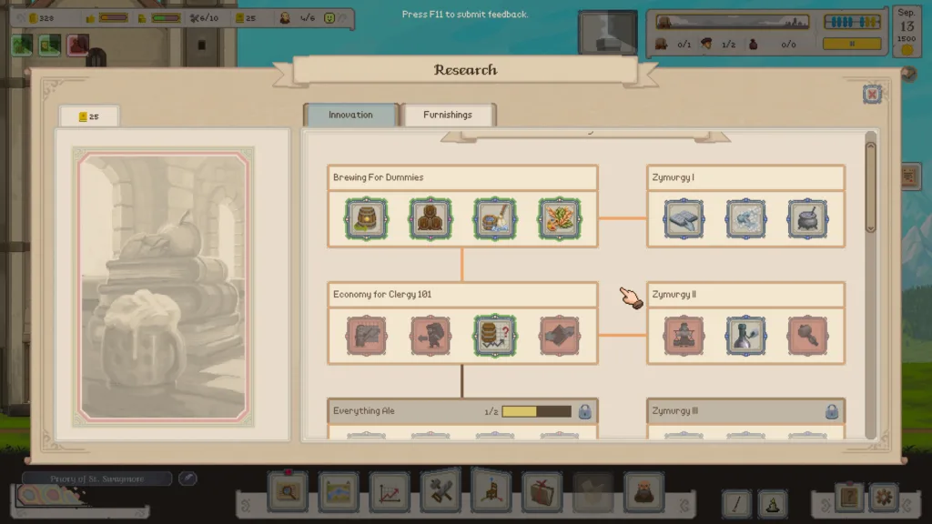 Ale Abbey research window