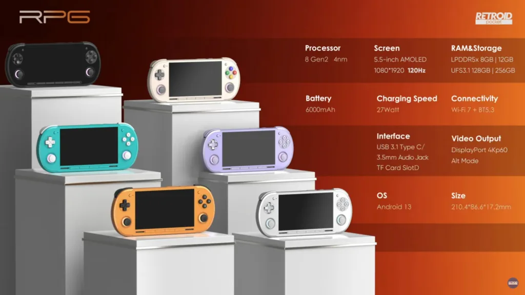 Retroid Pocket 6 colors and specs