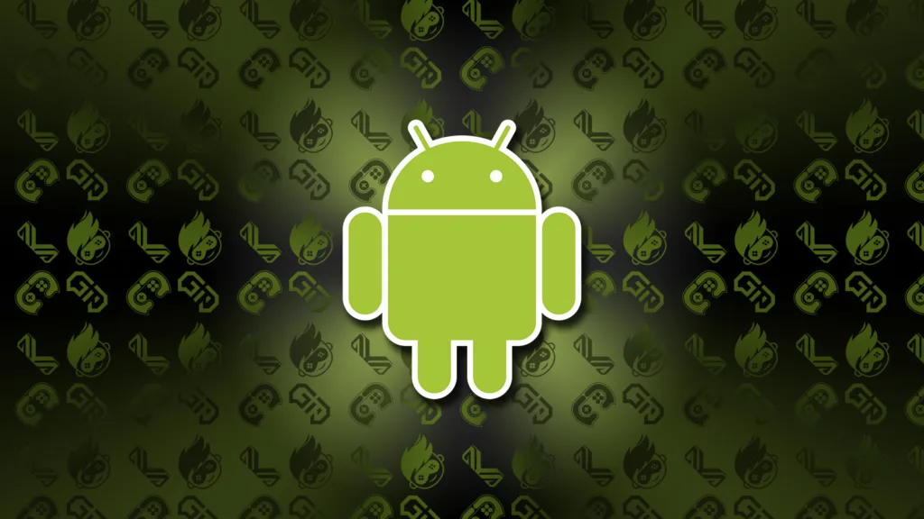 Android logo on mosaic of Mangmi, Ayaneo, GameMT, and MagicX logos