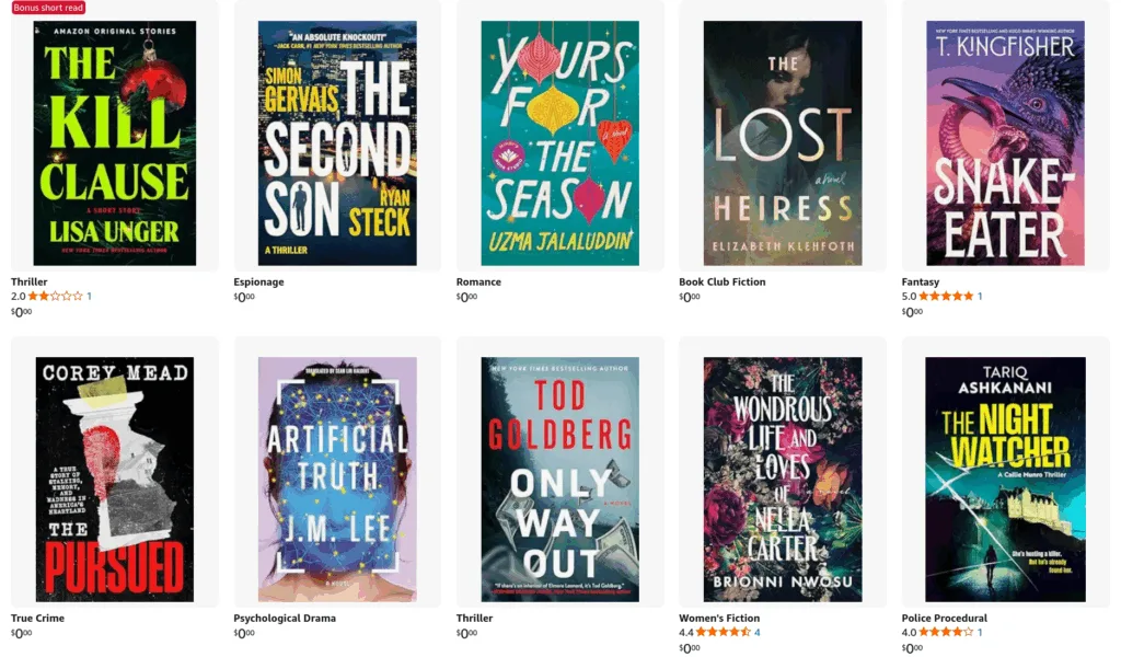 Screenshot of November's First Reads selection