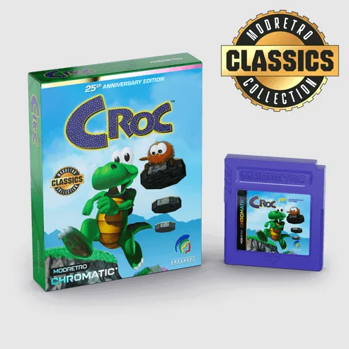 Croc: 25th Anniversary Edition box and cart from modretro