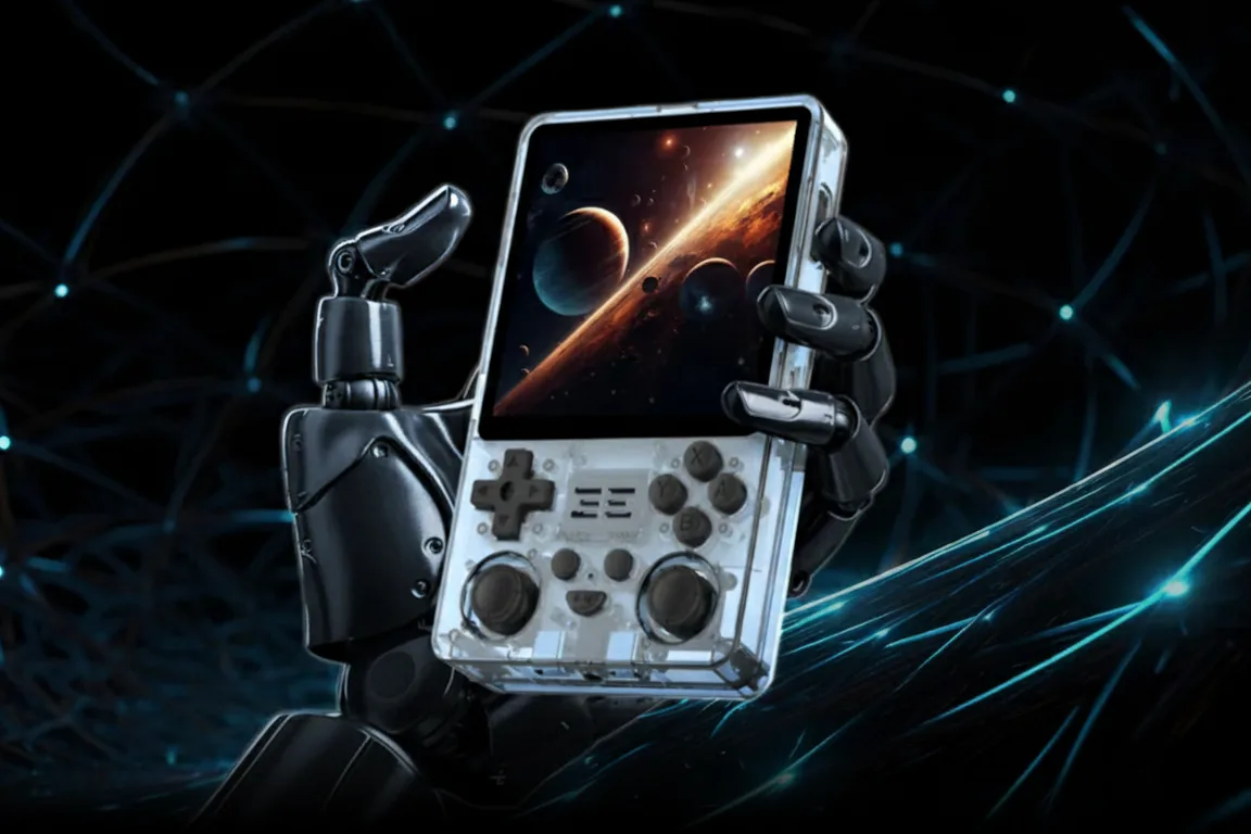 Powkiddy lifestyle shot of handheld