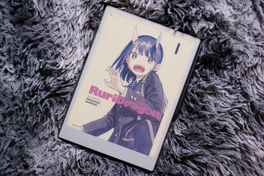 reMarkable Paper Pro with manga on the screen