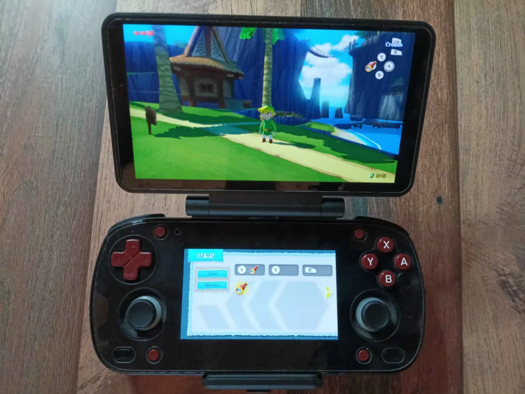 Retroid Dual Screen playing Zelda