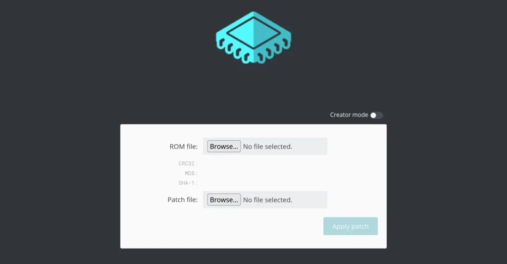 Romhacking screenshot of online patcher