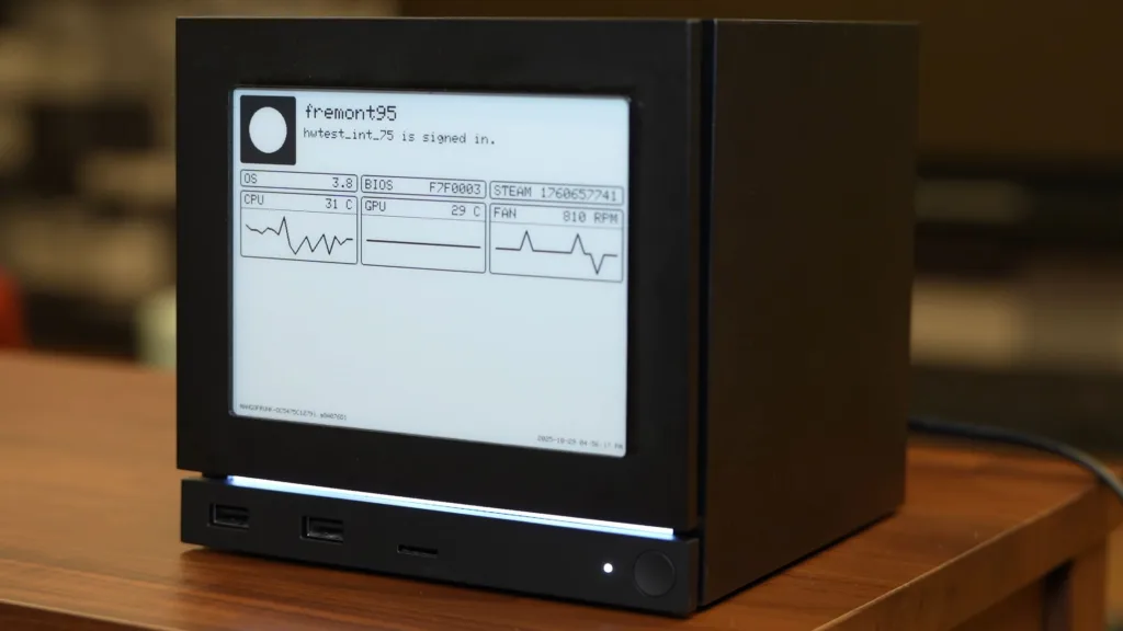 Steam Machine with E Ink panel on front