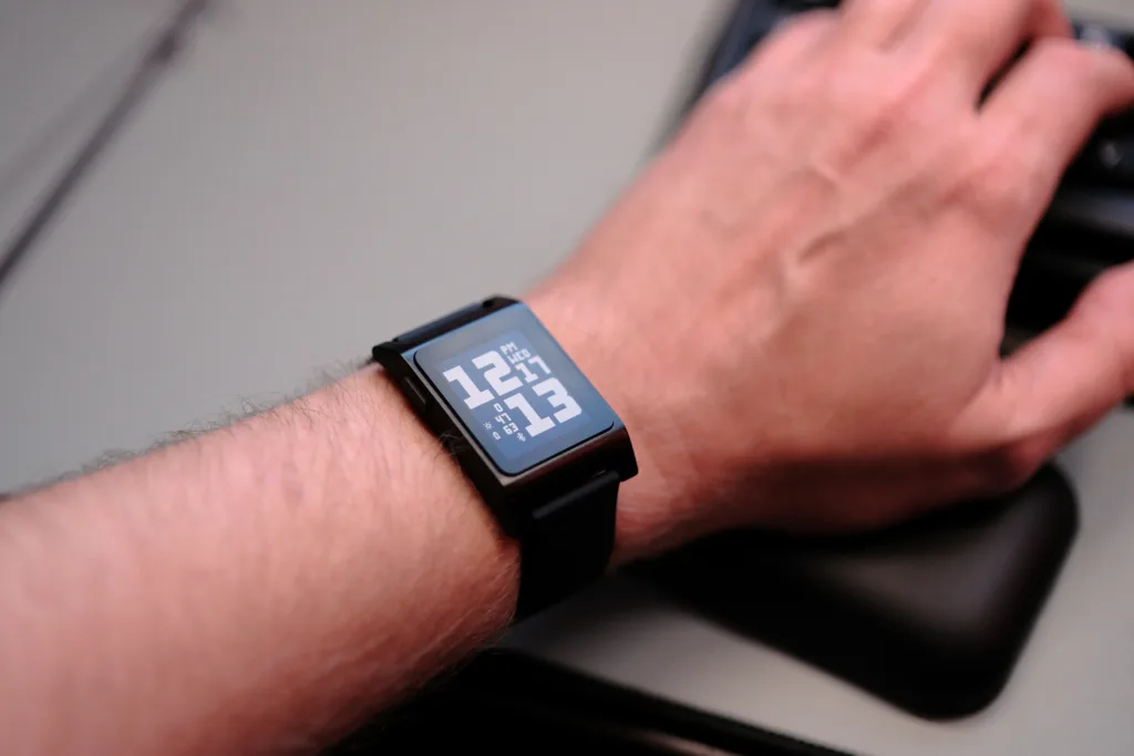 Pebble 2 Duo on arm showing fit