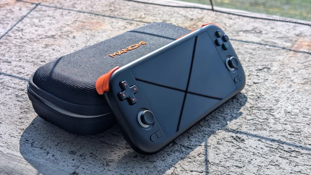 Black Mangmi Air X resting on branded Mangmi hard case