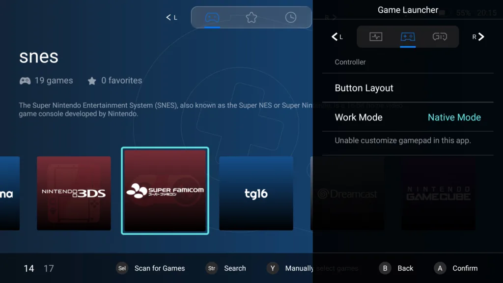 Mangmi game launcher controller tab