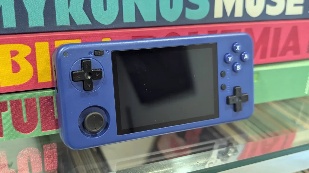 blue MagicX One 35 in front of books