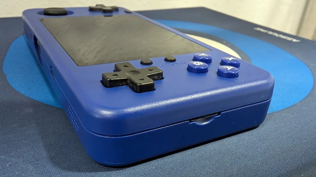 right edge of blue MagicX One 35 sitting on a book