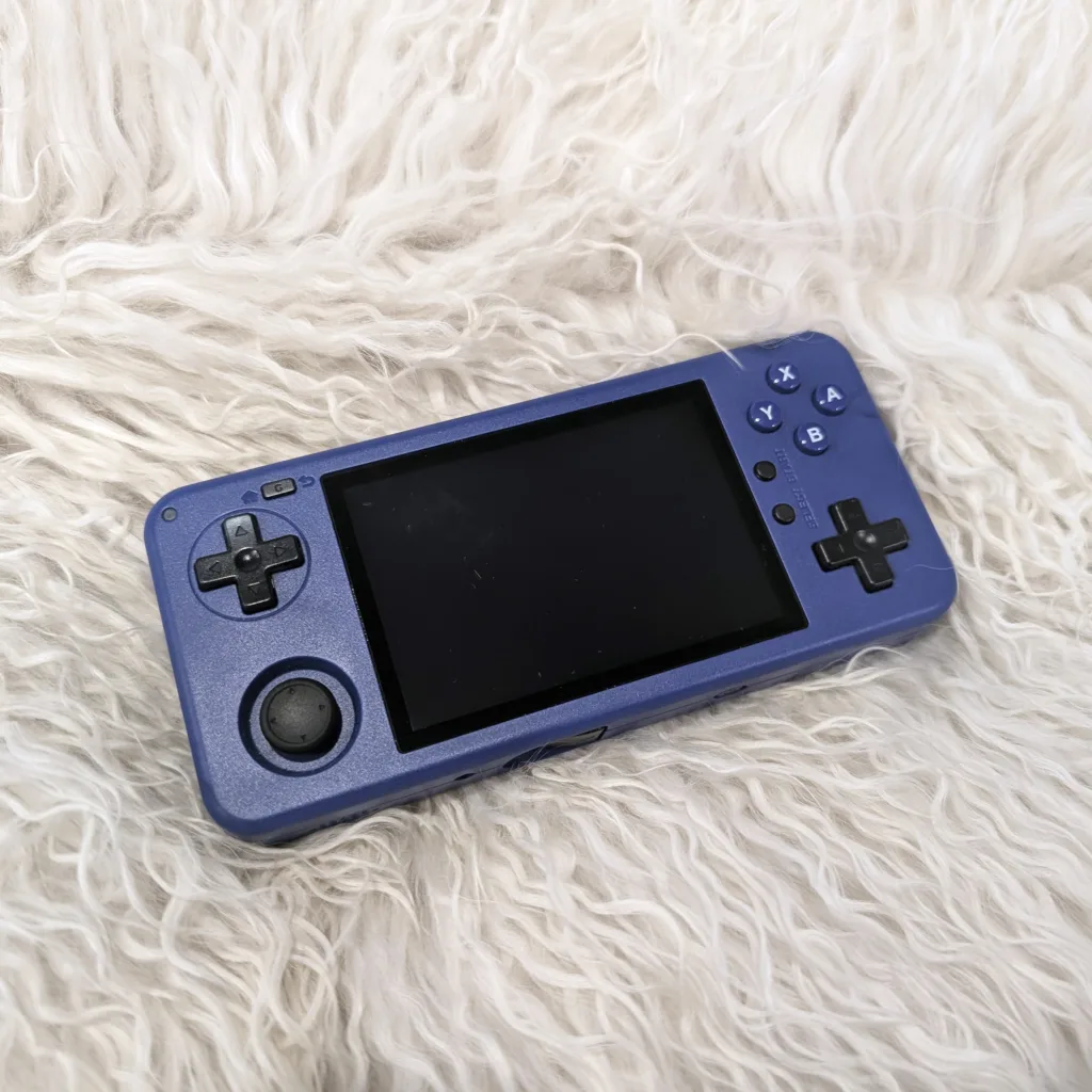 blue MagicX One 35 on a white fur rug